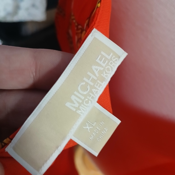 Michael Kors Women's Red Chain Print Top Xl - Picture 8 of 8